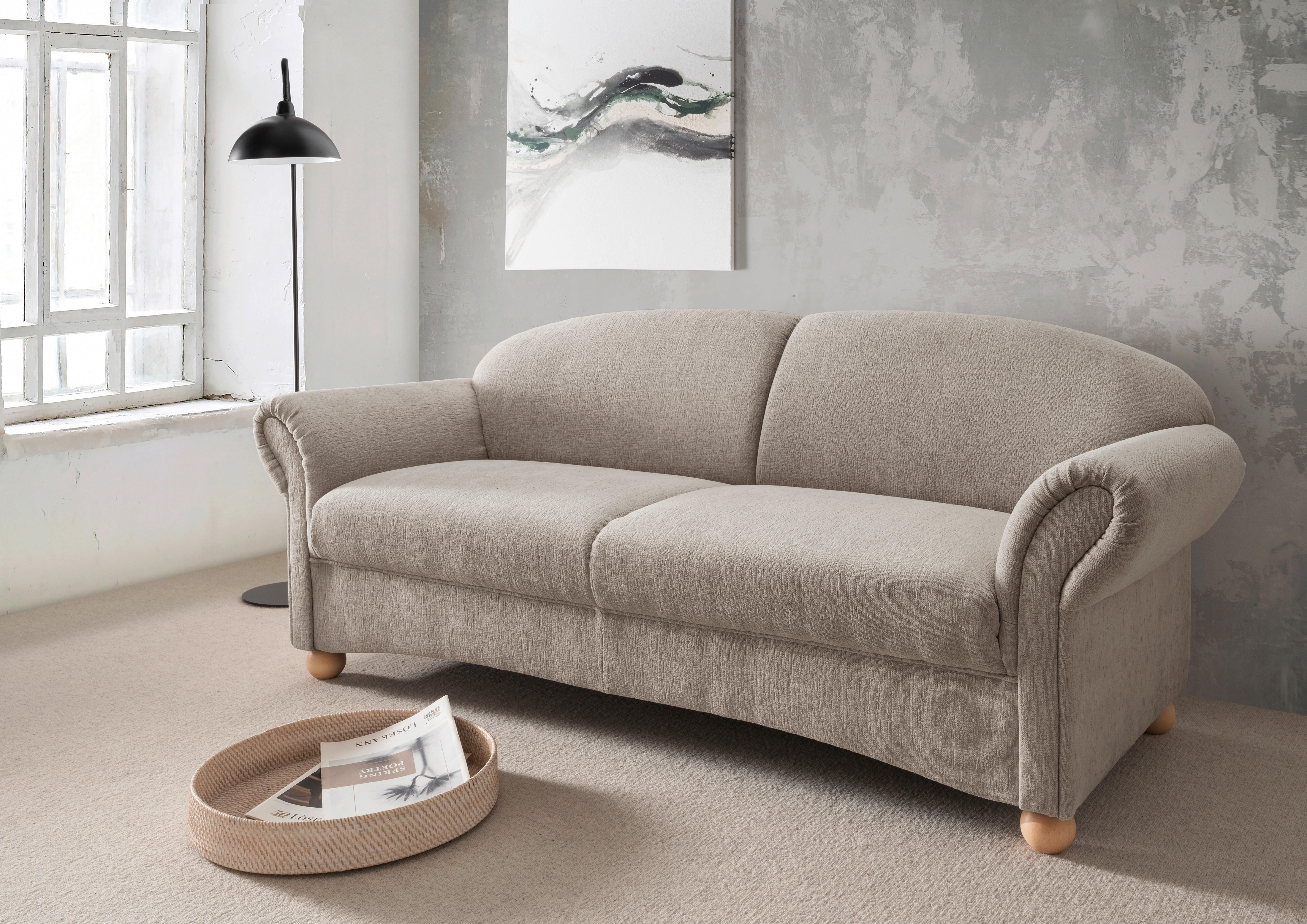 2-SITZER-SOFA Torello Taupe B: 151cm - Taupe/Wildeiche, KONVENTIONELL, Textil (151/94/80cm) - Livetastic