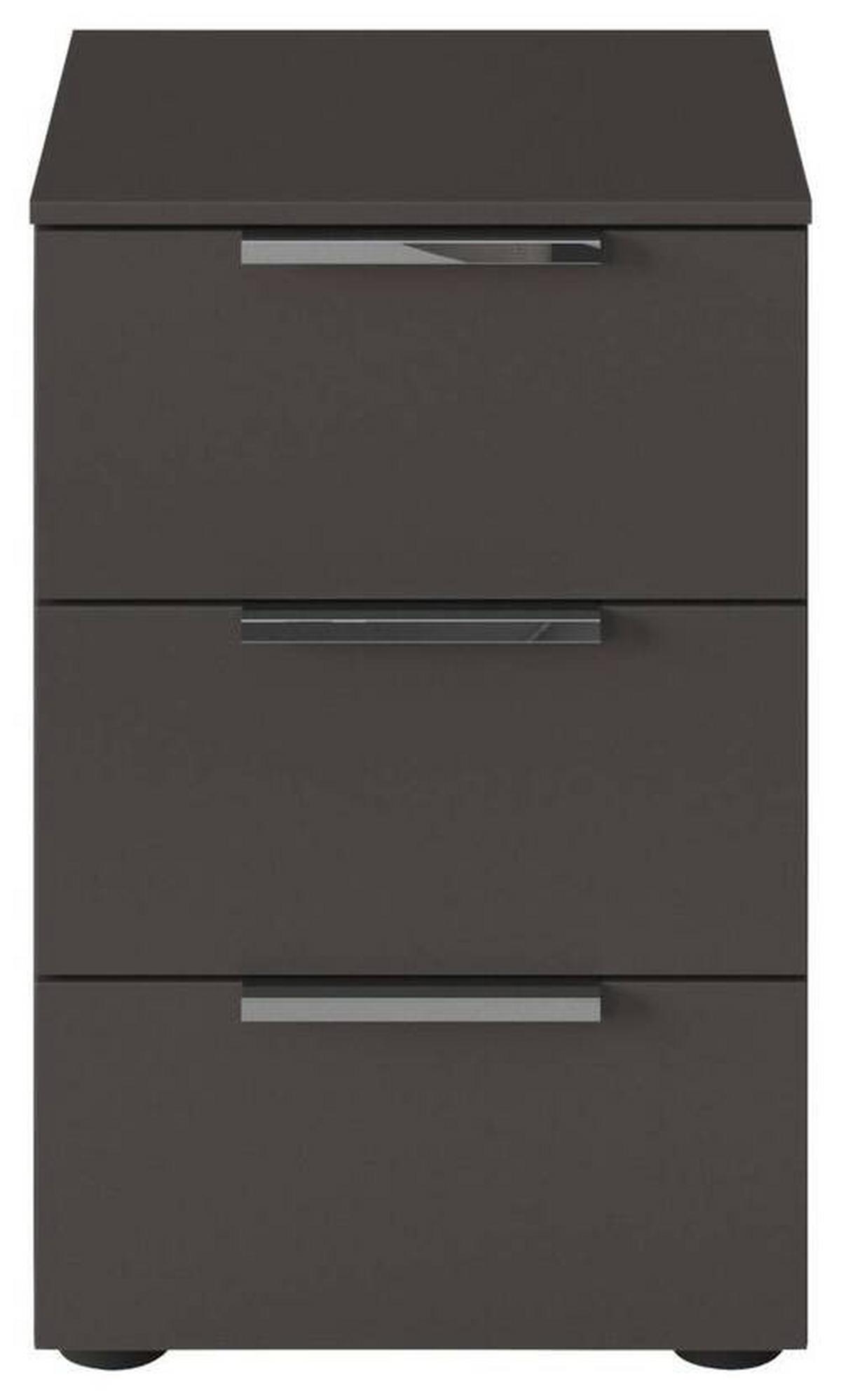 Nachtkästchen Flipp Graphitfarben B: 40 Cm - Chromfarben/Schwarz, MODERN, Holzwerkstoff (40/61/42cm) - Rauch Möbel