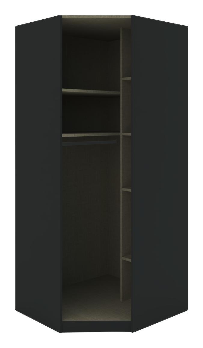 Eckschrankkorpus Unit B:91cm Anthrazit/ Twist Dekor - Anthrazit, MODERN, Holzwerkstoff (91,1/210/91,1cm) - Ombra