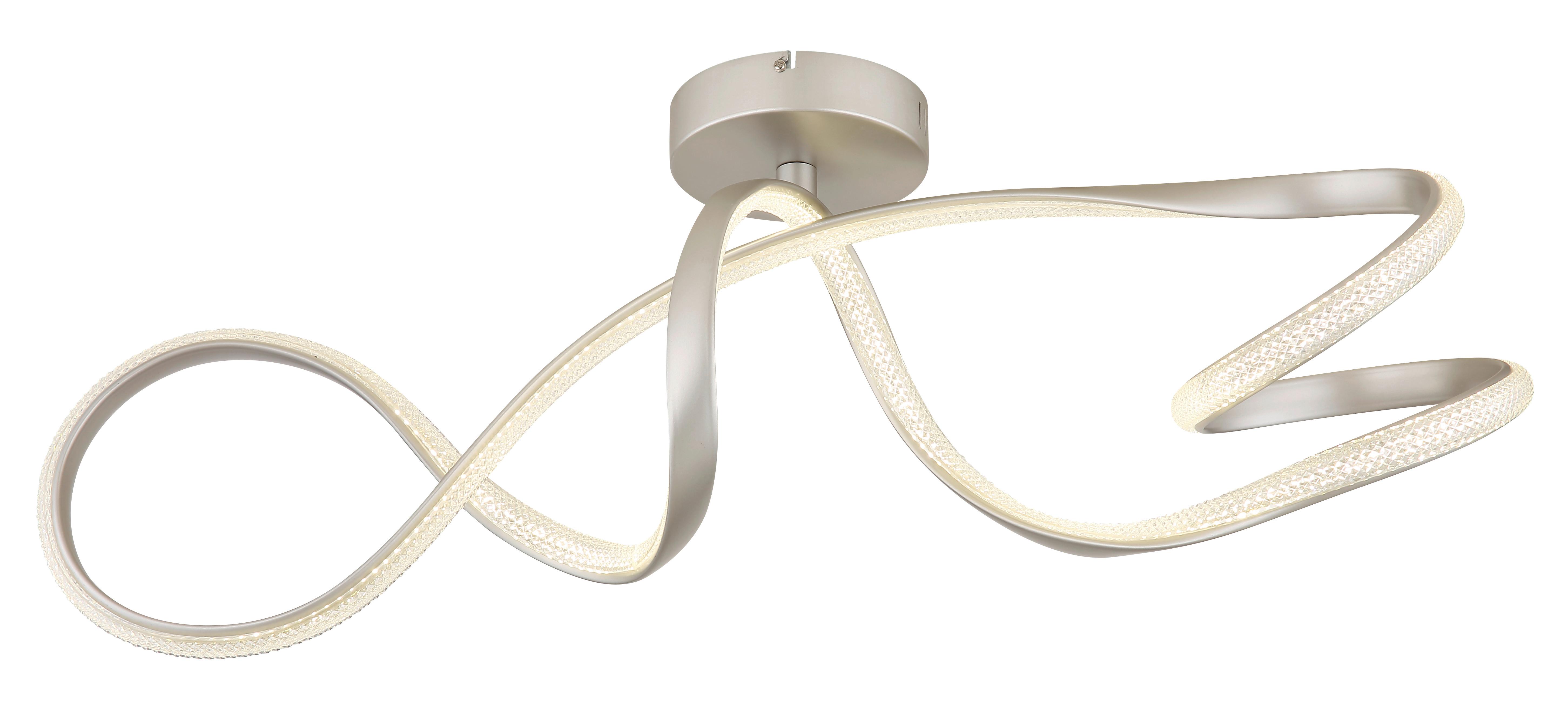 Led Mennyezeti Lámpa 67341dn Swirl - nikkel/átlátszó, Design, műanyag/fém (90,8/28/33cm) - Globo