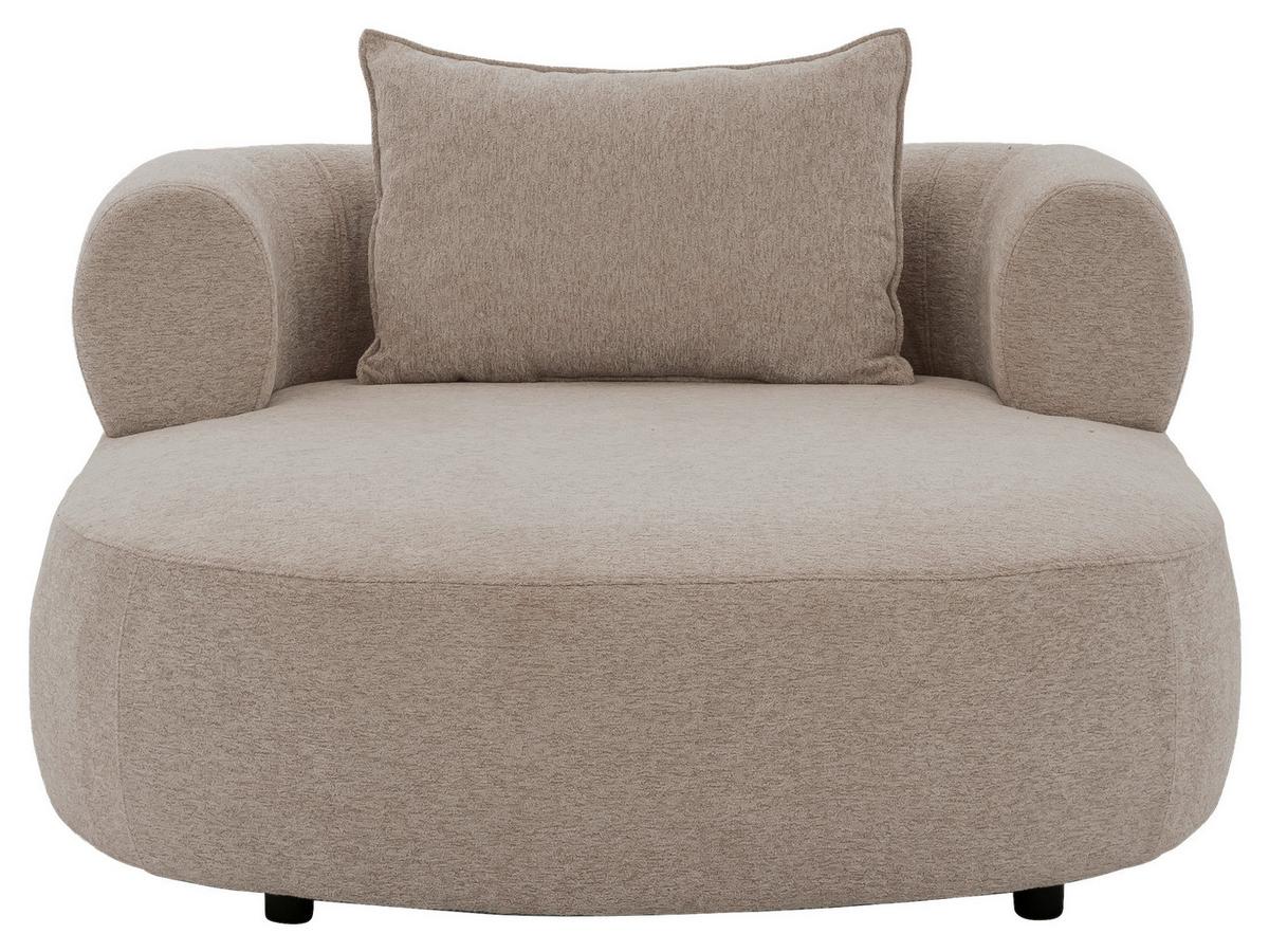 Xxl-sessel Ferro Hellbraun B: 122 Cm - Hellbraun/Schwarz, Design, Textil (122/76/156cm) - Livetastic