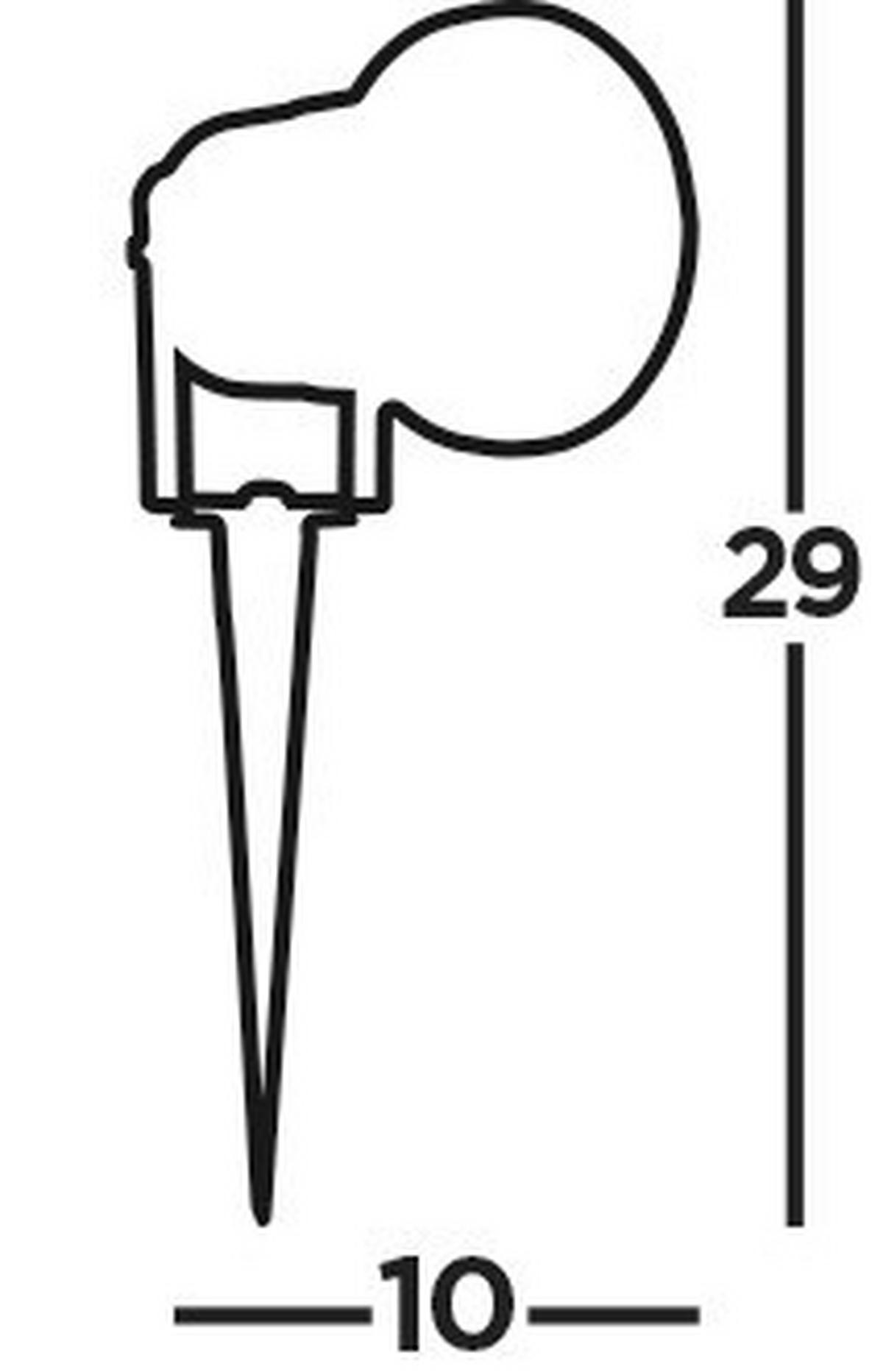 LED-Außenleuchte 5001bk-Led - Schwarz, Basics, Glas/Metall (10/29/13cm)
