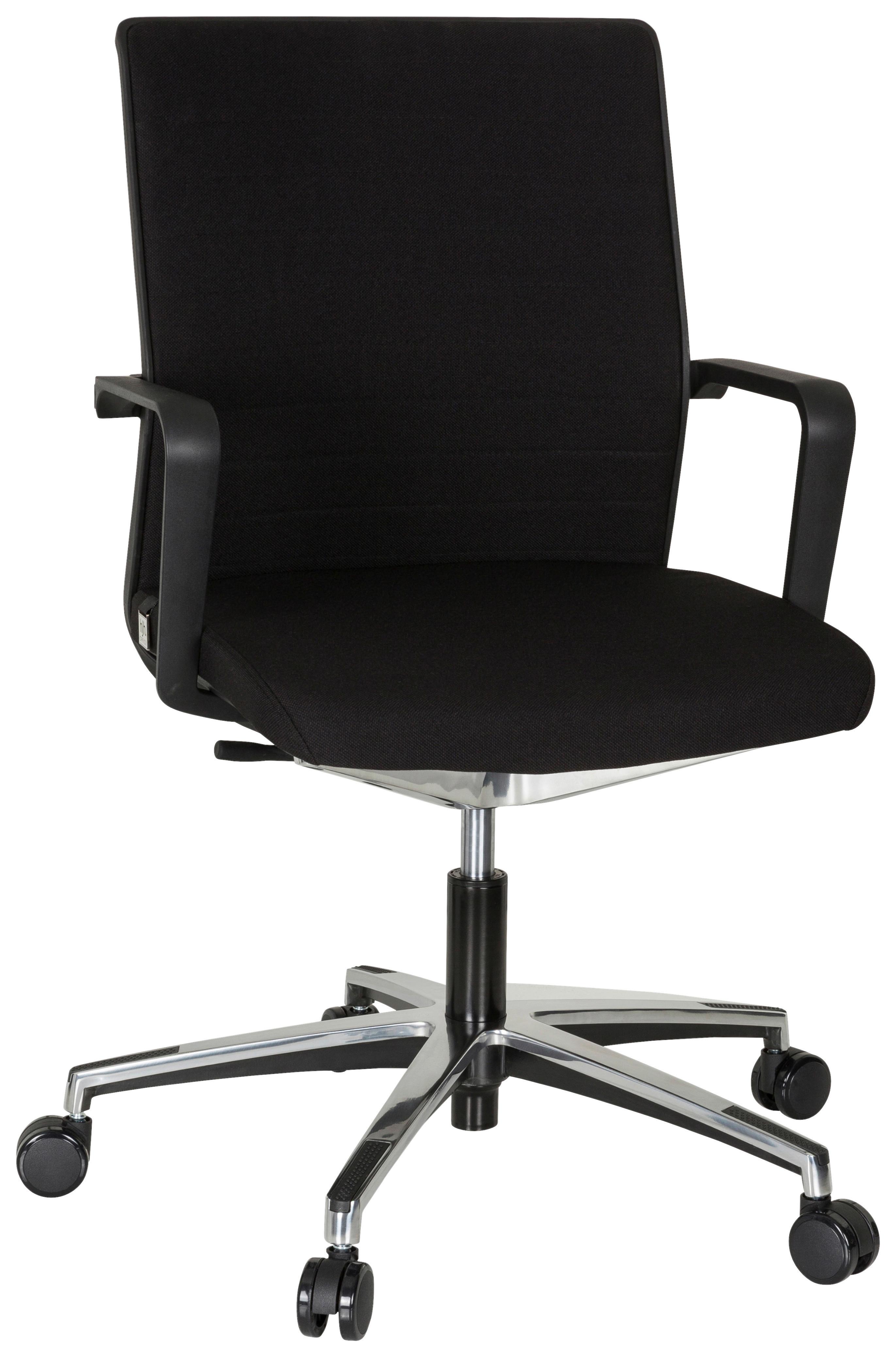 Drehstuhl Move-tec 3d Höhenverstellbar Schwarz - Alufarben/Schwarz, MODERN, Kunststoff/Textil (57/105/55cm) - MID.YOU