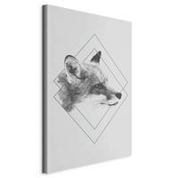 Leinwandbild Clever Fox Hellgrau Dunkelgrau B: 40 cm - Dunkelgrau/Hellgrau, Basics, Holzwerkstoff/Textil (40/60/1,2cm) - artgeist