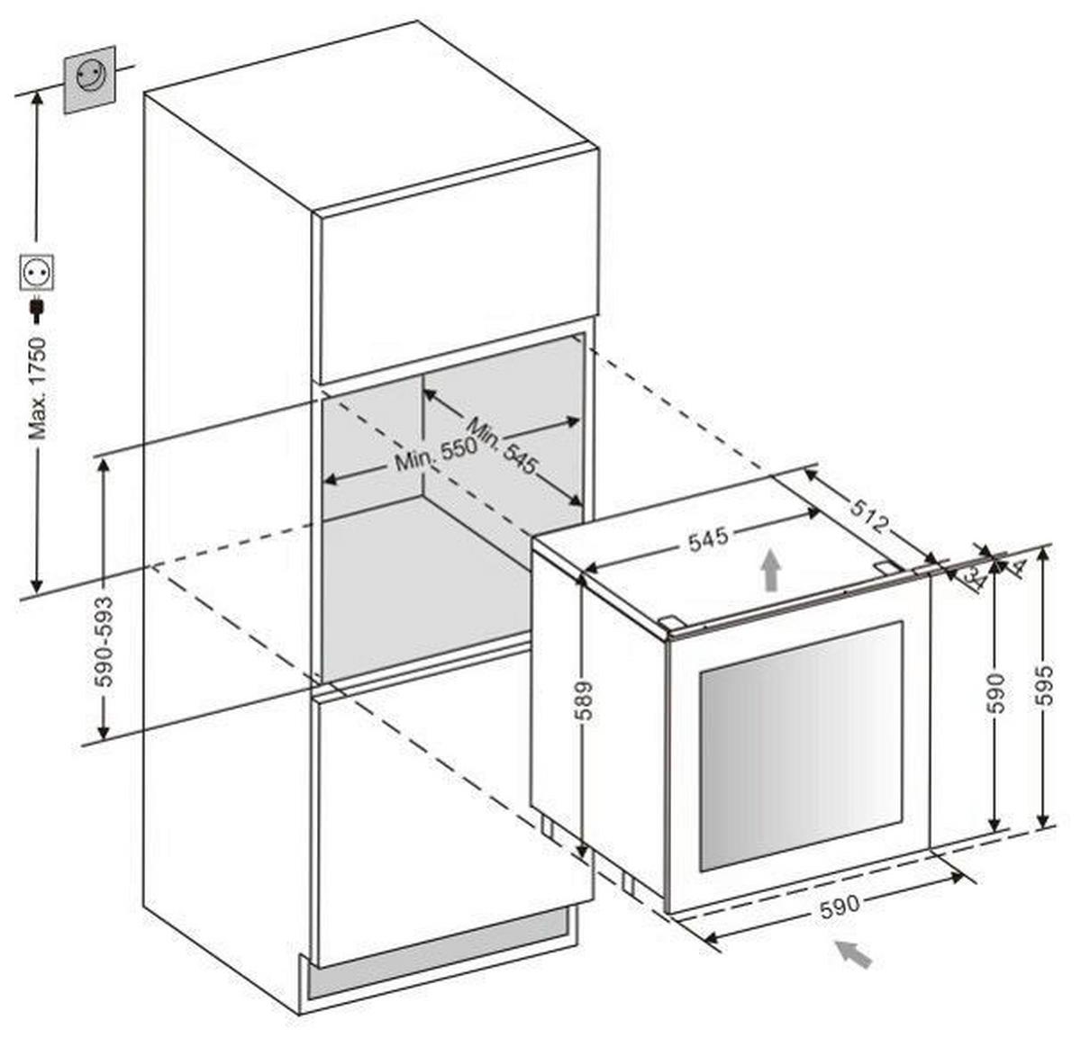 Weinkühlschrank Wk 341 800 V - Schwarz, MODERN, Glas (55/59/54,5cm) - Amica