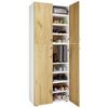 Schuhschrank Lona Weiß Honigeiche Dekor - Honigeiche/Schwarz, Design, Holzwerkstoff (70/182/39cm) - MID.YOU