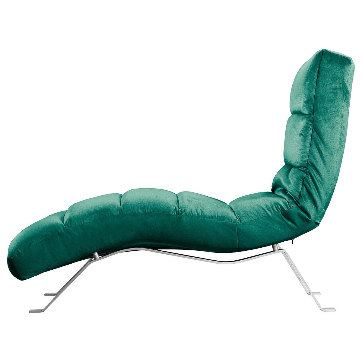 Relaxliege Swing Silver Grün B: 65 cm - Silberfarben/Grün, Design, Textil (65/65-95/171cm) - Livetastic