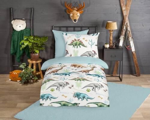 Kinderbettwäsche Dino Multicolor 135x200 cm - Multicolor, Design, Textil (135/200cm)