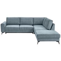 Ecksofa mit Schlaffunktion Adesso Hellblau 275x257 cm - Schwarz/Hellblau, KONVENTIONELL, Textil (275/257cm) - MID.YOU