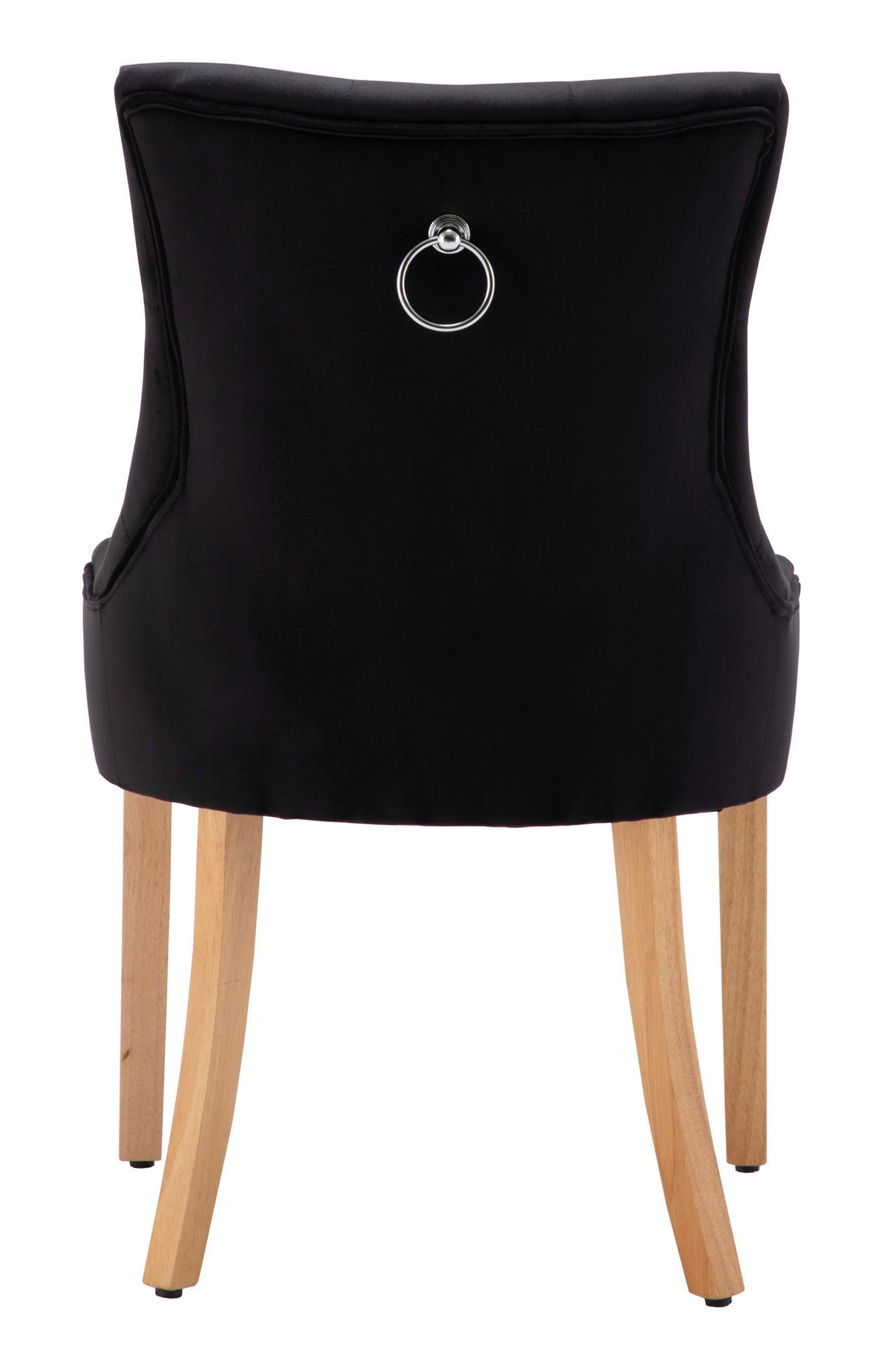 Stuhl-set Samt Schwarz, B: 56cm - Schwarz/Naturfarben, Design, Holz/Textil (56/91/63cm) - Livetastic