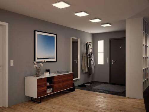 LED-Deckenleuchte L: 22,5 cm Weiß Matt Quadratisch - Weiß, Basics, Metall (22,5/22,5/5cm) - Paulmann