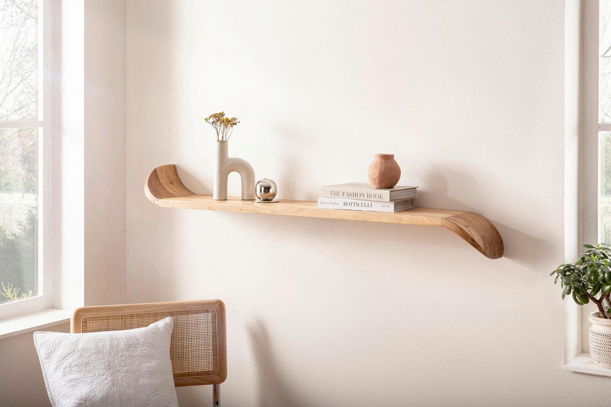 WANDBOARD Braun B: 120cm - Braun, Design, Holz (120/36/20cm) - Livetastic