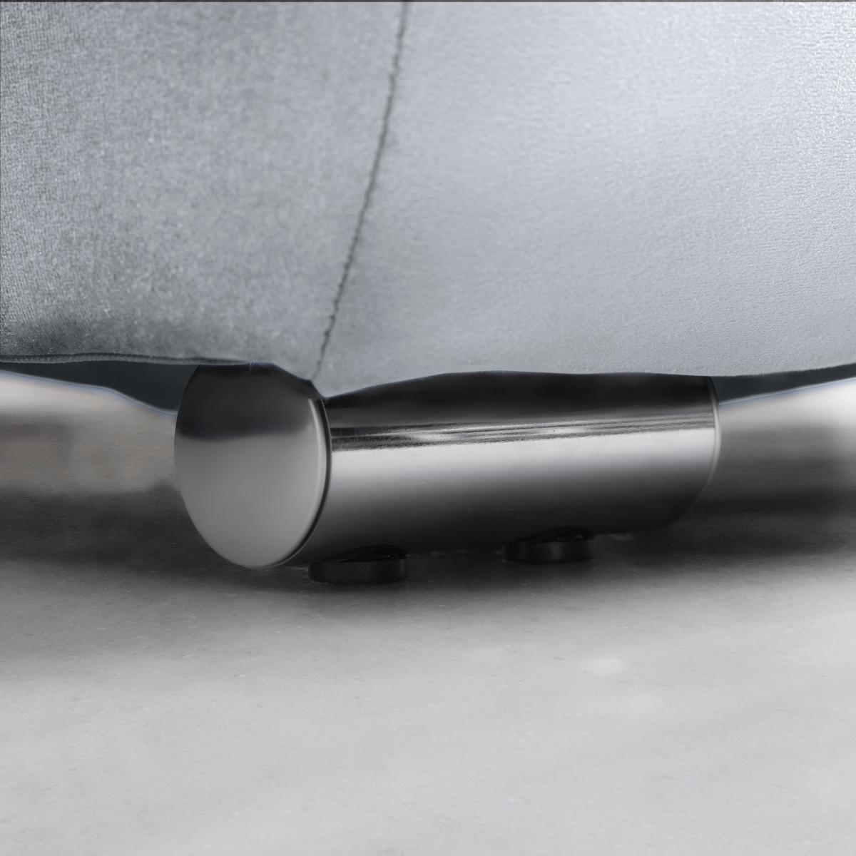 Rohová sedačka ENRICO, obojstranná, strieborná - čierna/chrómová, Konventionell, kov/textil (303/88/185cm) - Based