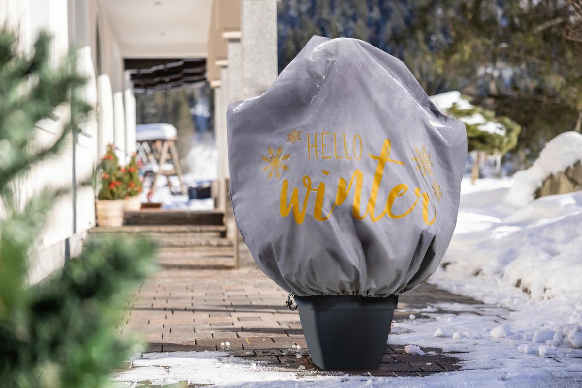 Winterdekohaube Protect Xl Witterungsbeständig, 110x110cm - Grau, Basics, Kunststoff (110/110cm) - Windhager