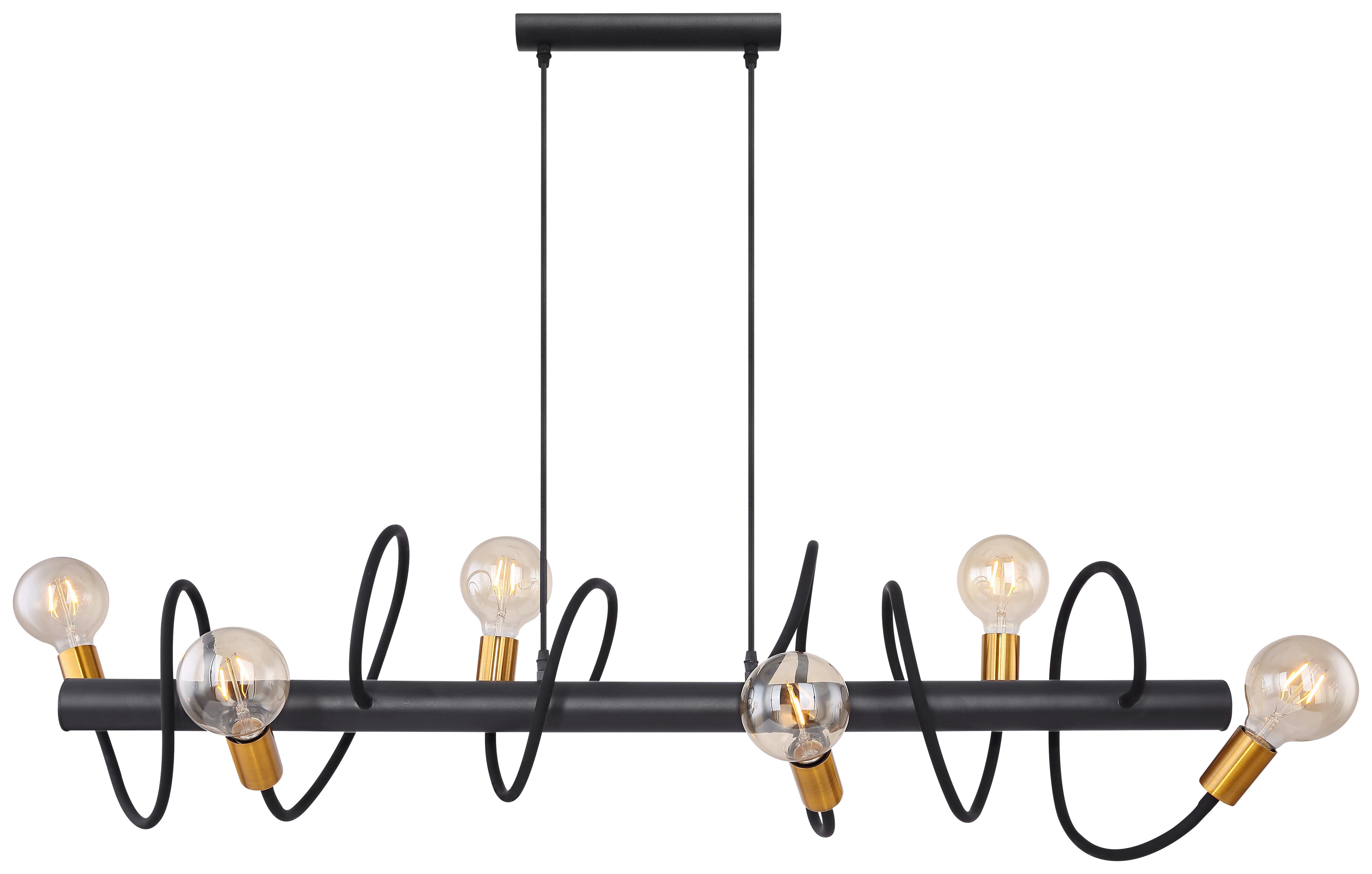 Hängeleuchte Eddy H: 150 Cm 6-Flammig, Mit Flexarmen