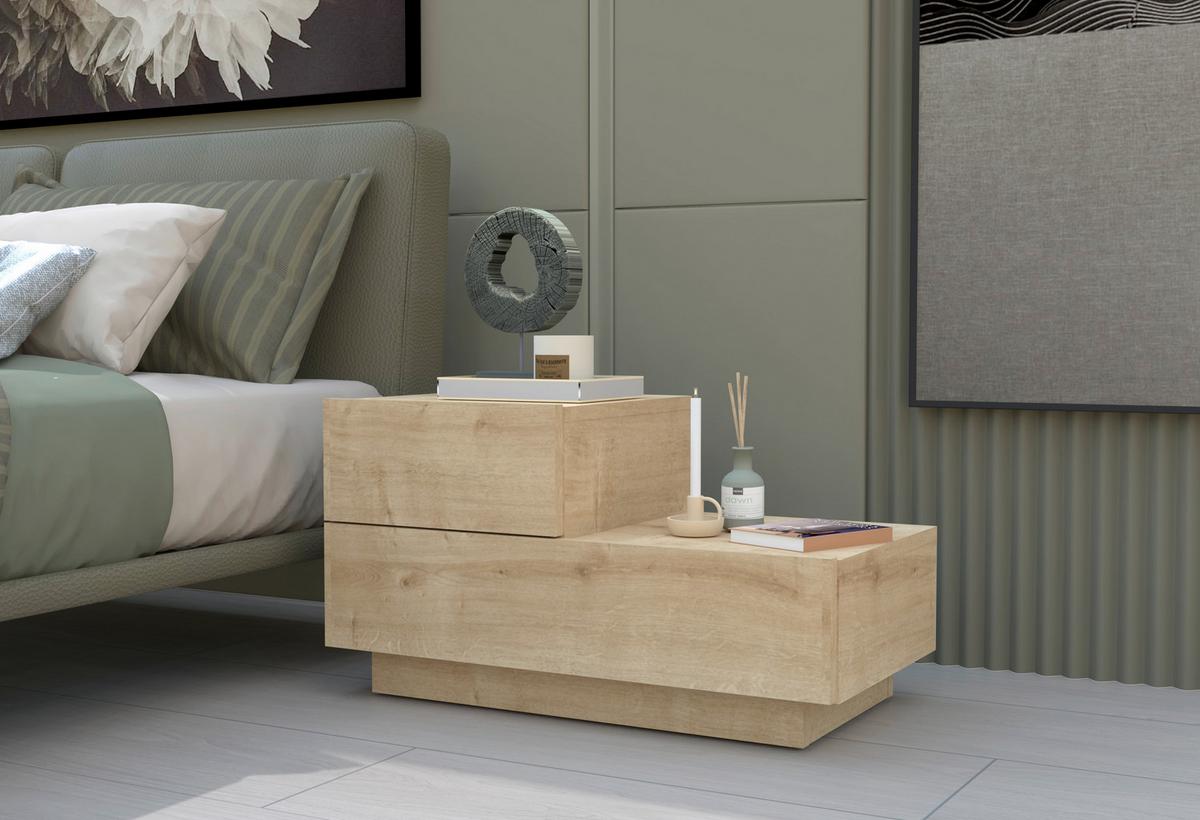 Nachttisch Kayra Eichefarben B: 70cm - Eichefarben, Design, Holzwerkstoff (70/39/30cm) - Livetastic