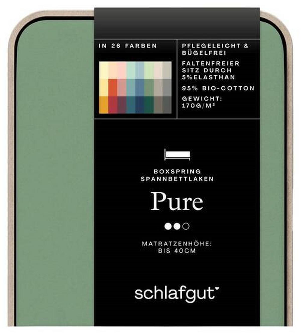 Boxspring-spannleintuch Pure Boxspring - Grün, Basics, Textil (140-160/200-220cm) - Schlafgut