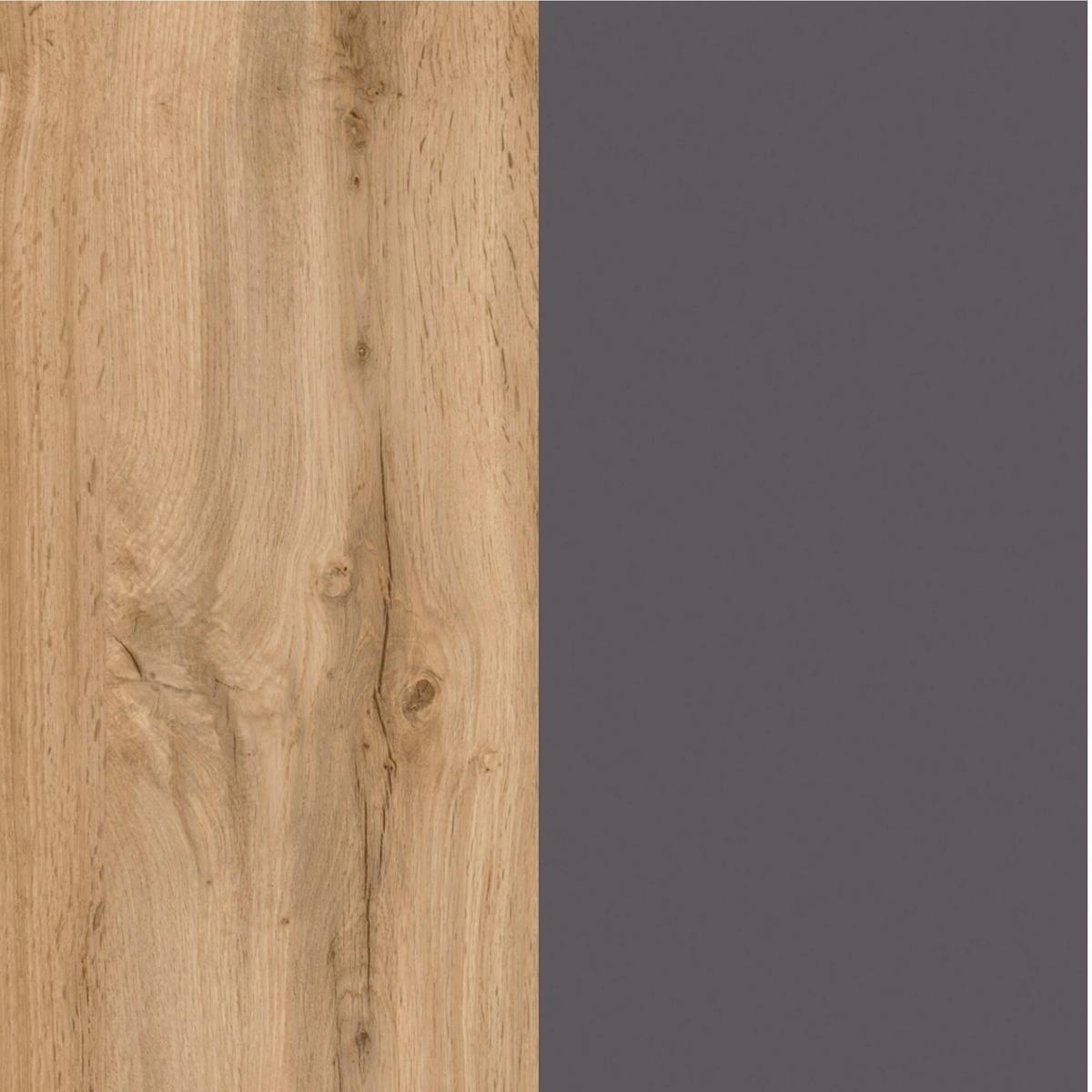 Eckküche Turin Ohne Geräte B: 300cm Grau/wotaneiche Dekor - Eiche Wotan/Grau, Design, Holzwerkstoff (300cm) - Held