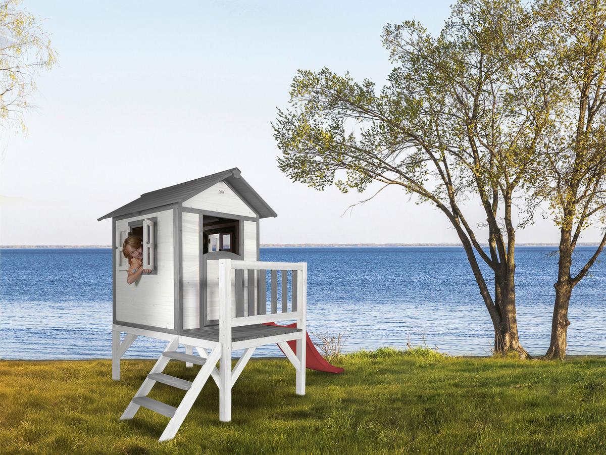 Spielhaus C050.002.20 - Rot/Weiß, KONVENTIONELL, Holz/Kunststoff (240/189/167cm) - Ambia Garden