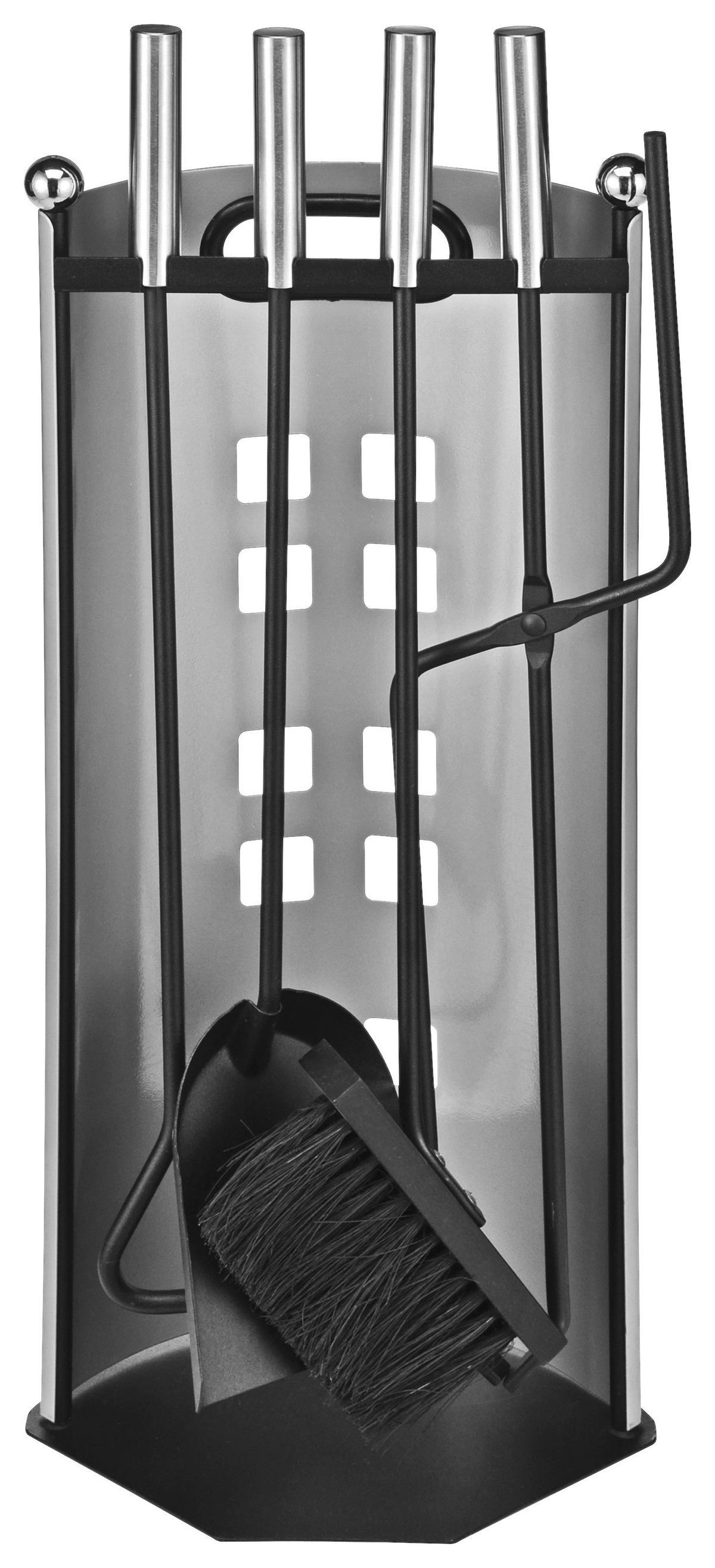 Kaminbesteck Bina 5 Teilig - Silberfarben, MODERN, Metall (23/15/52cm)