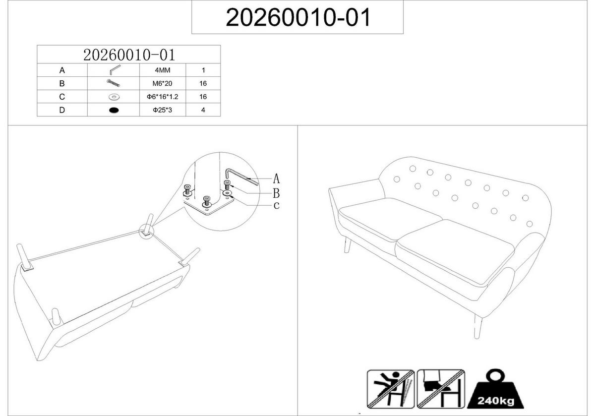 Dvoumístná pohovka Anela, šedá - šedá/přírodní barvy, Moderní, dřevo/textil (168/79/84cm) - Bessagi Home
