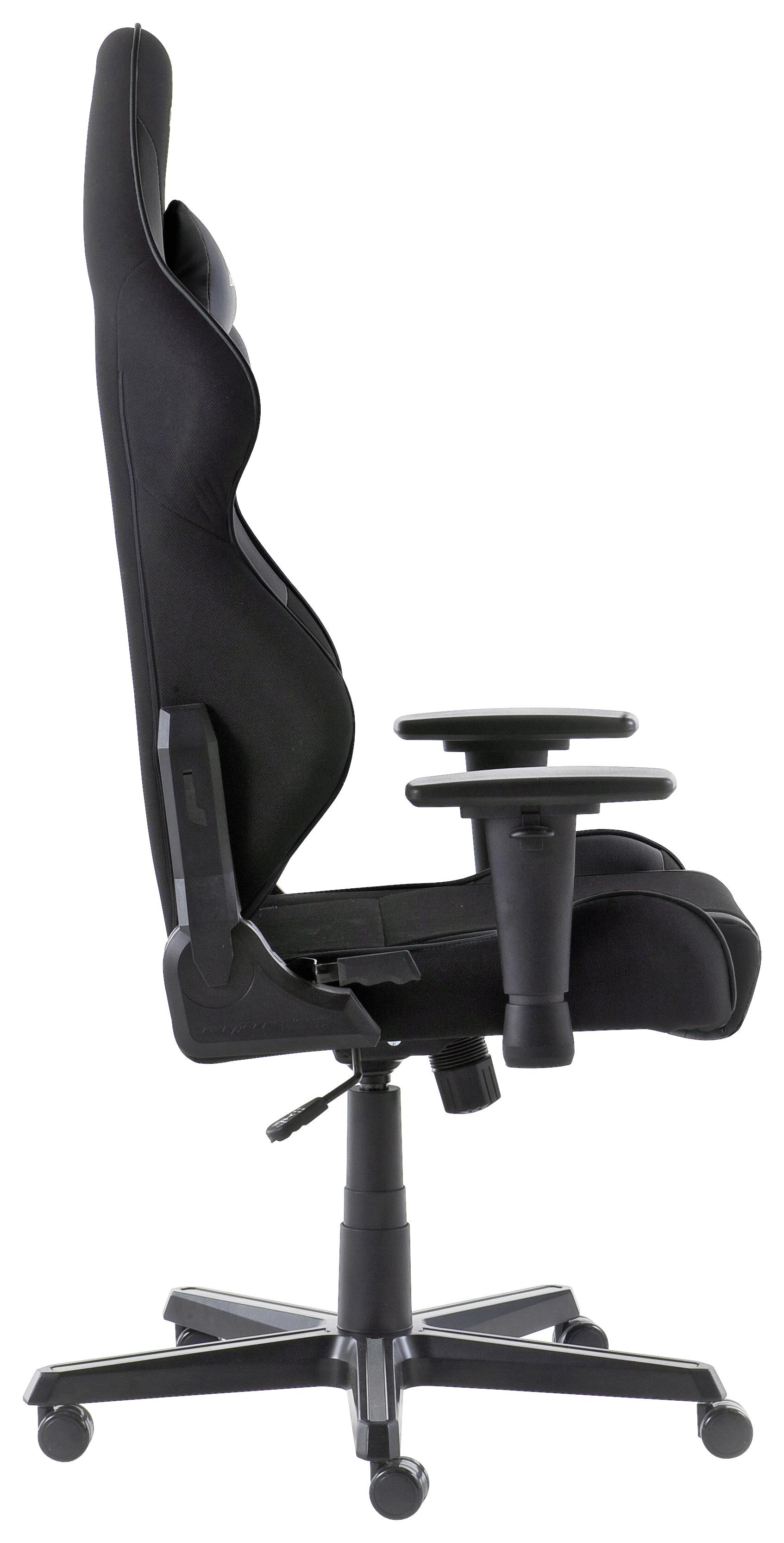 Gaming Stuhl Dxracer V3 mit Rückenkissen, Schwarz - Schwarz, MODERN, Kunststoff/Textil (65/119-128/66cm) - Dxracer