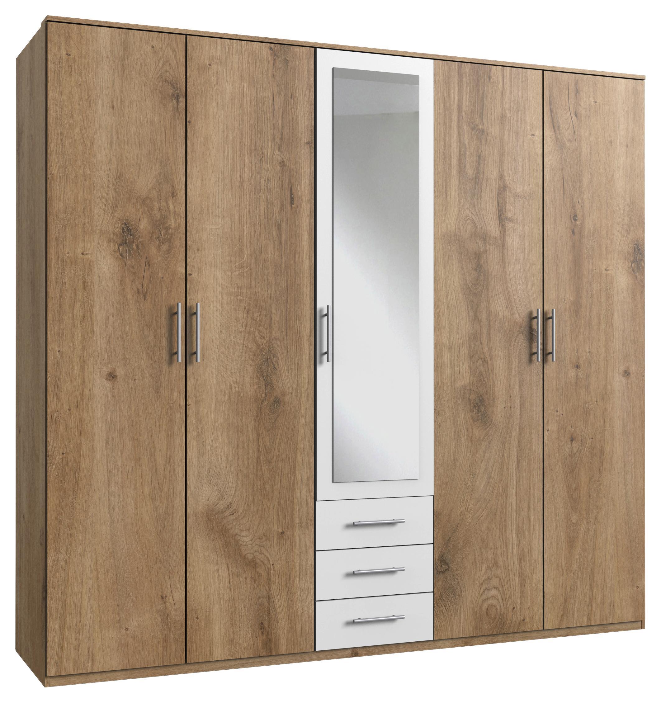 Kleiderschrank 225 cm mit Spiegel 5-türig kaufen