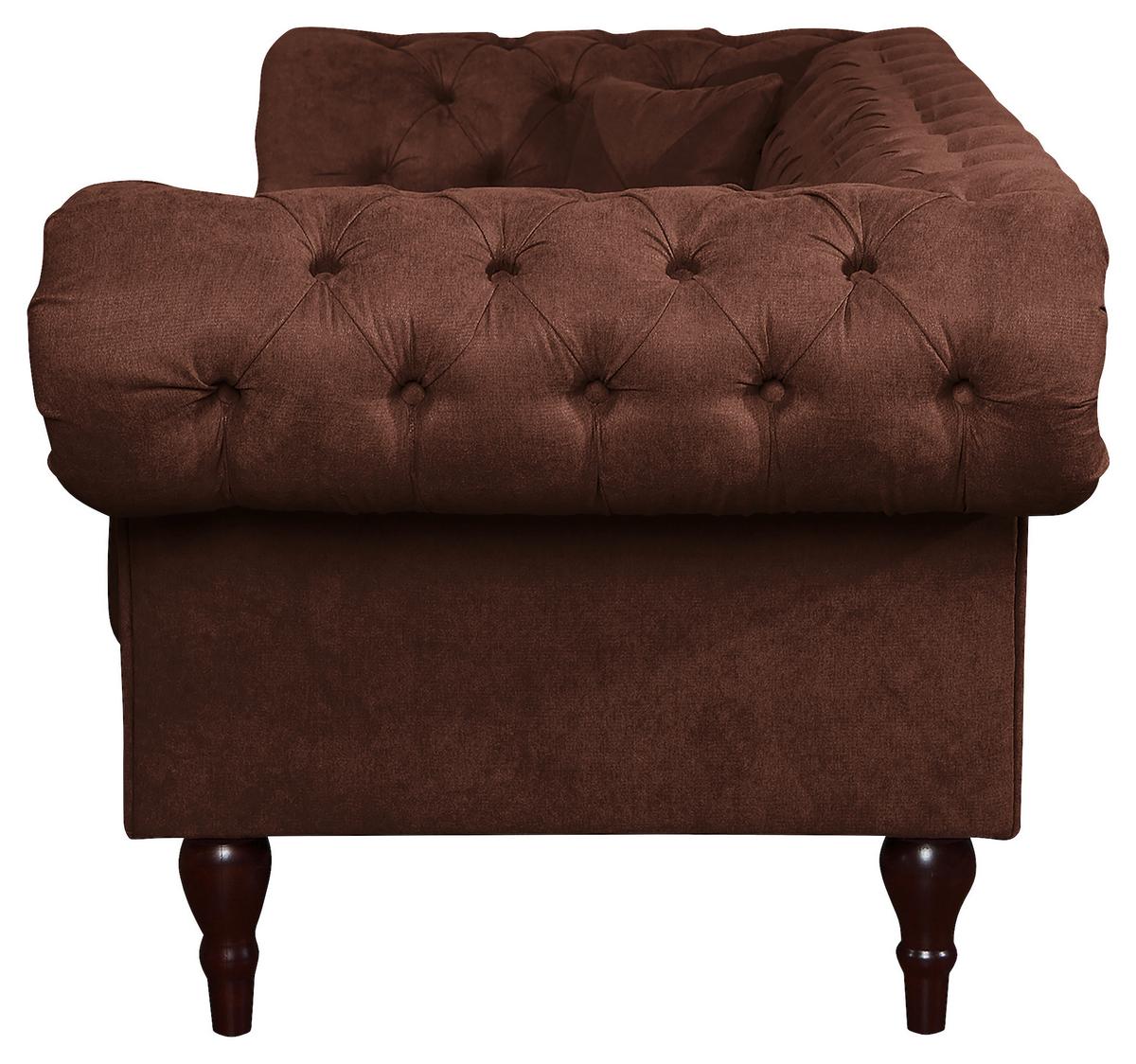 3-Sitzer-Sofa Preston Braun B: 232 cm - Braun/Cappuccino, Design, Textil (232/79/97cm) - Livetastic