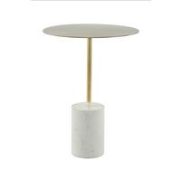 PRÍRUČNÝ STOLÍK OSCAR 400 WEIß - biela/zlatá, Design, kov/kameň (40 cm/54 cm/40 cmcm) - Kayoom