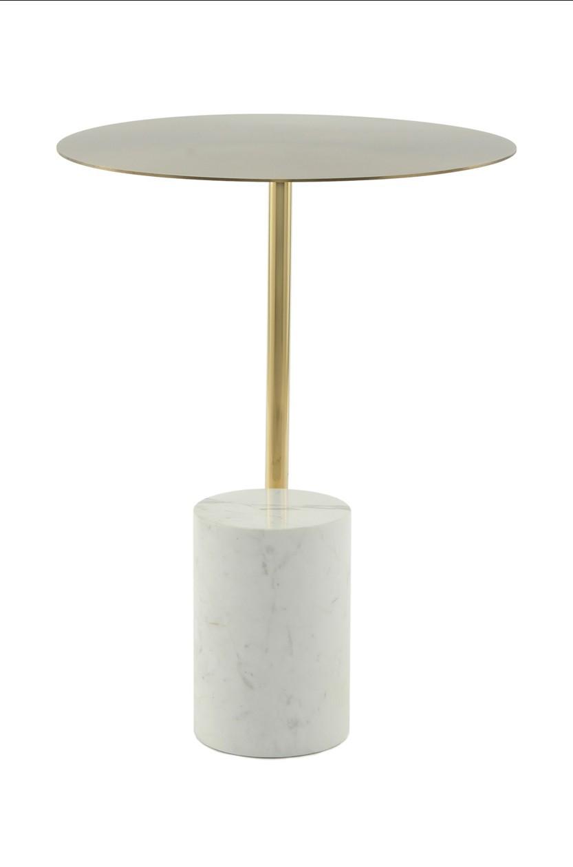Beistelltisch Oscar Weiß, Goldfarben B: 40cm