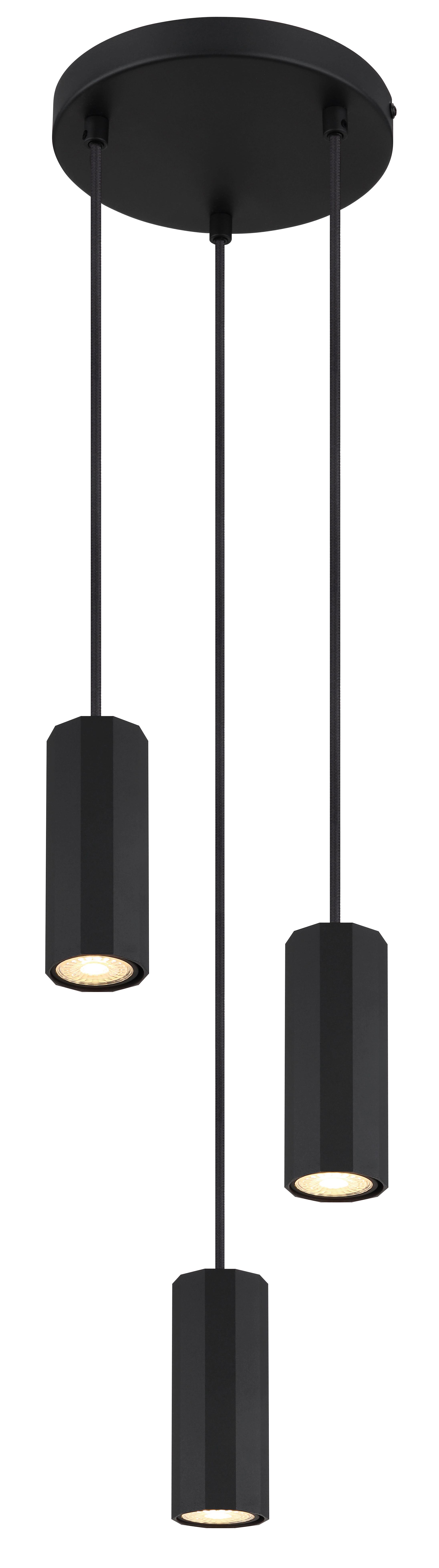 Hängeleuchte 57918-3hb James - Schwarz, Design, Metall (21/120cm) - Globo