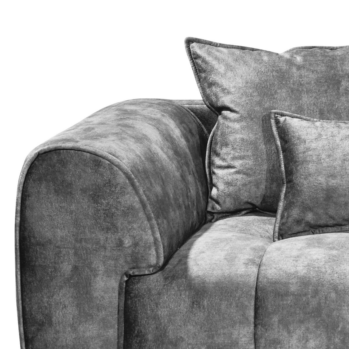 Big Sofa London Mit Rückenkissen B: 316 Cm Grau - Silberfarben/Grau, MODERN, Textil (316/90/112cm) - Livetastic