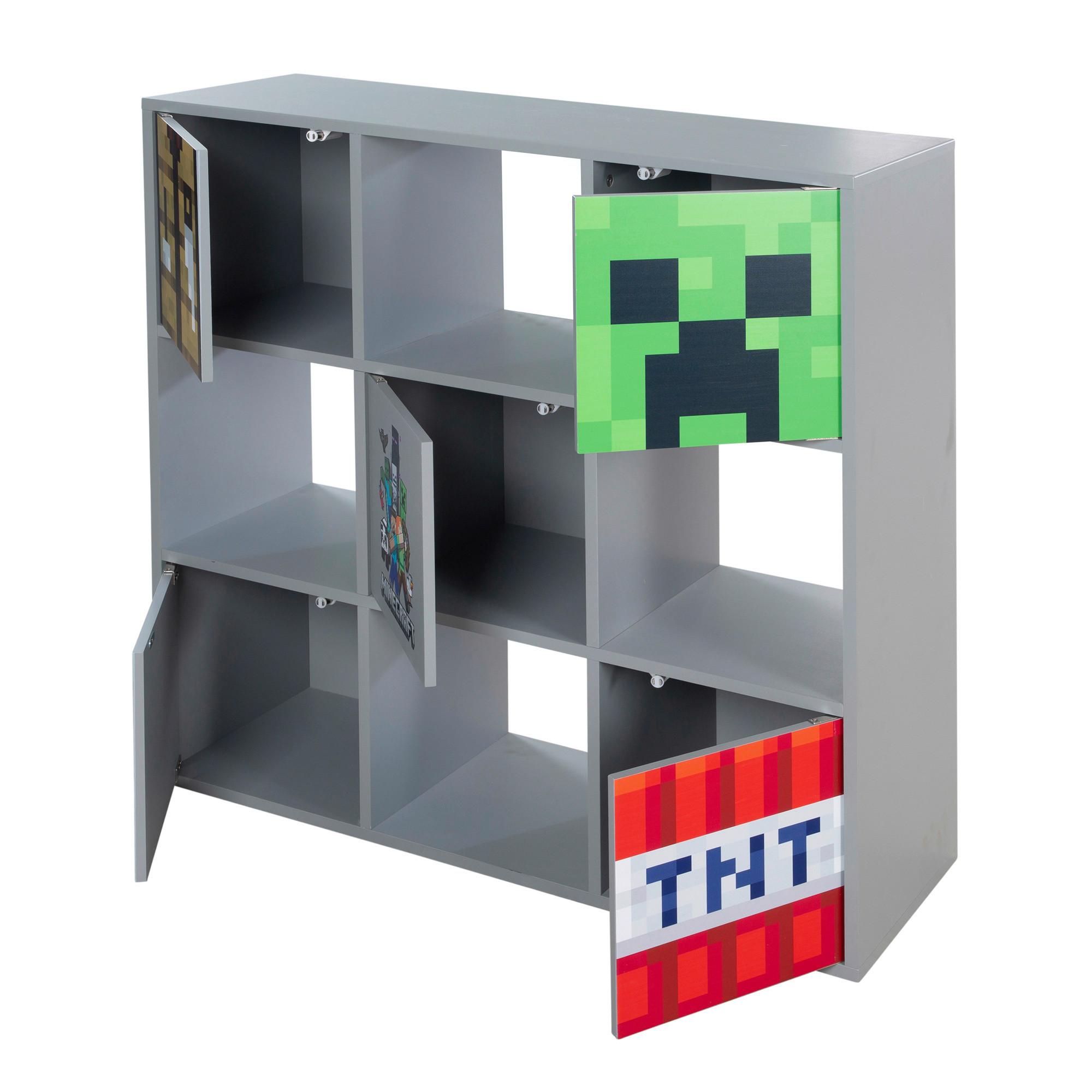 Regal Minecraft - Multicolor/Grau, MODERN, Holzwerkstoff (90/90/30cm) - Minecraft