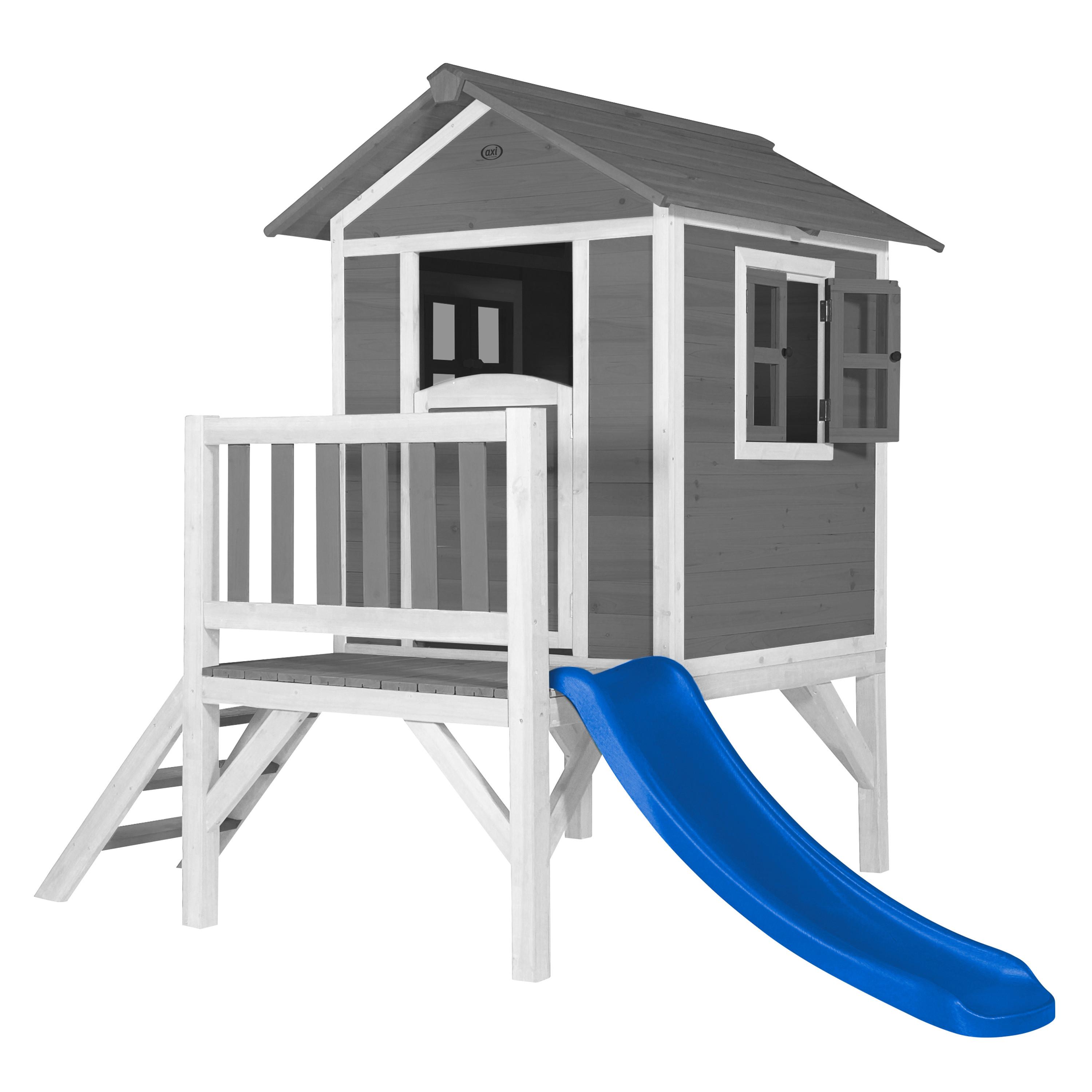 Spielhaus Grau/weiß/blau L: 167 B:240 H:189 - Blau/Weiß, LIFESTYLE, Holz/Kunststoff (167/240/189cm)