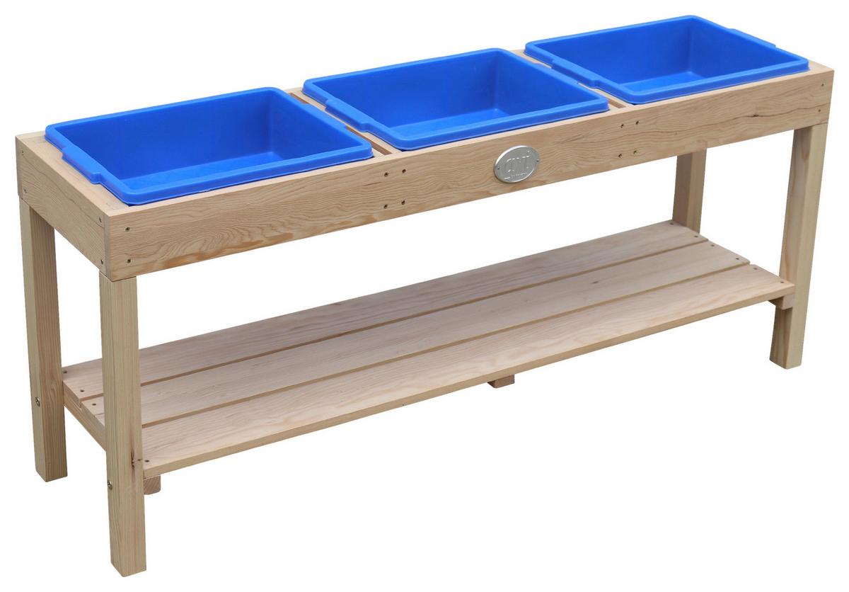 Sand- Und Wassertisch A060.080.00 - Blau/Braun, KONVENTIONELL, Holz/Kunststoff (124/50/27cm) - Ambia Garden
