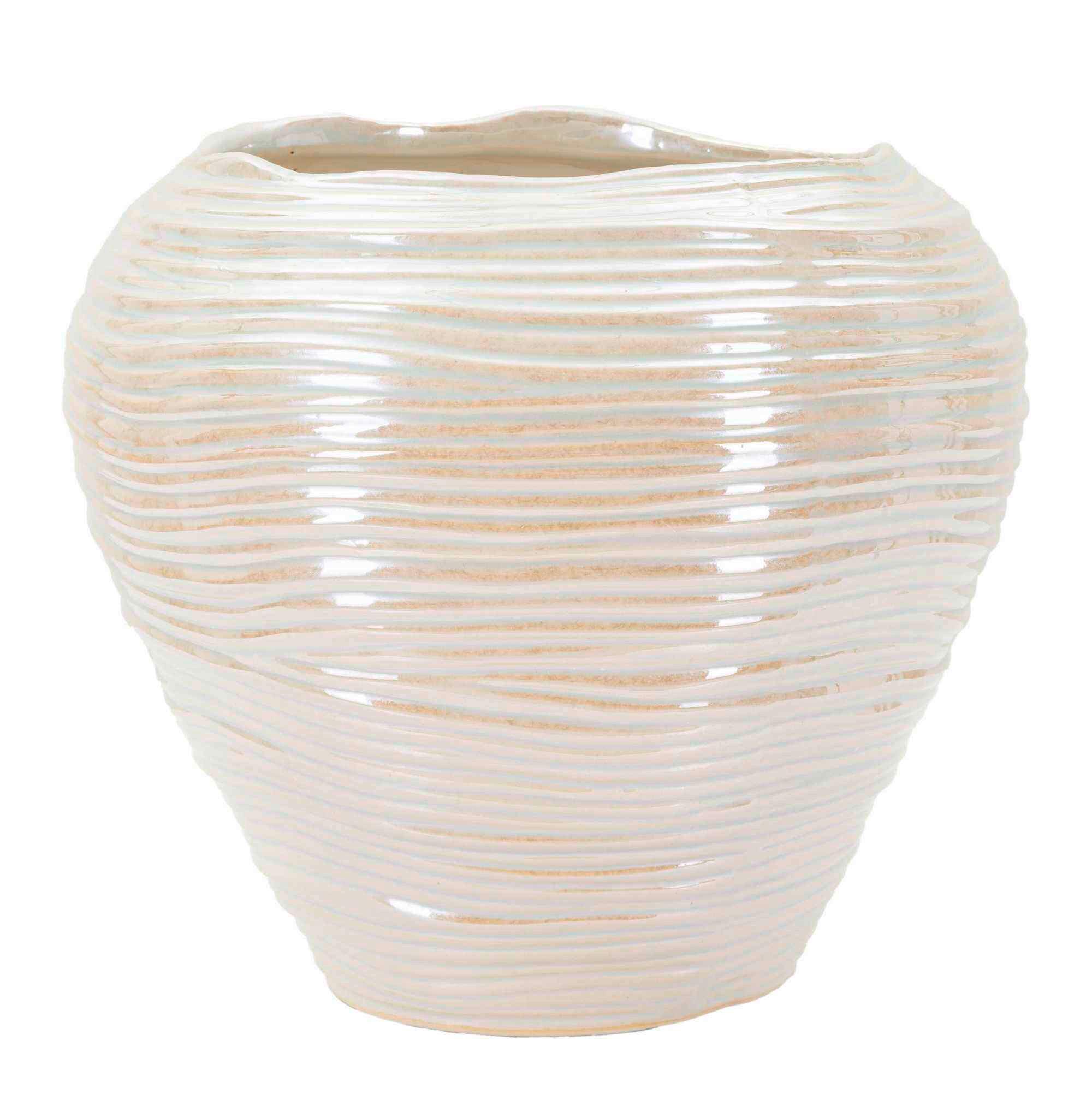 Vase Perly Round Perlmutt B: 27 Cm - Perlmutt, Basics, Keramik (27/24/27cm)