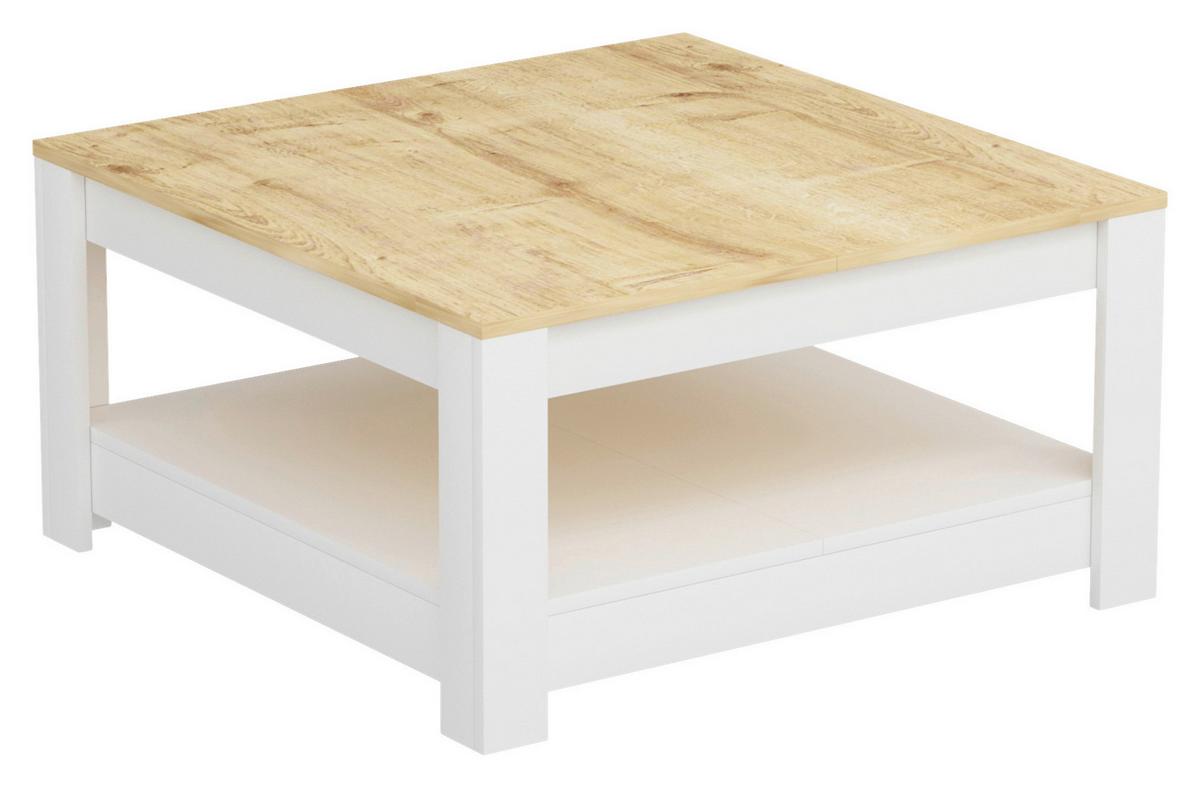 KONFERENČNÝ STOLÍK ATHENA - biela/farba duba, Design, kompozitné drevo (89/89/45cm) - Livetastic