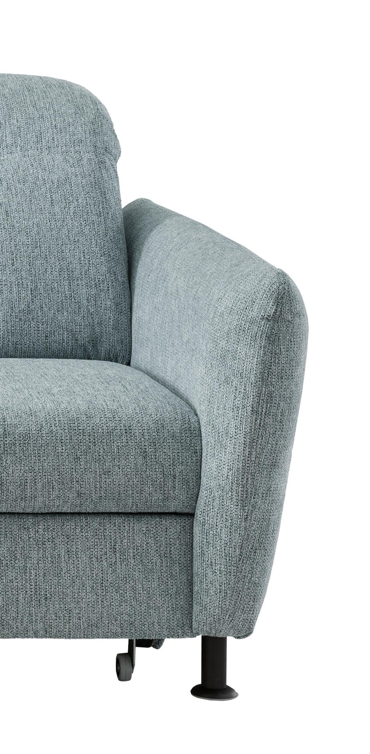 Ecksofa Minori Chenille Mintgrün, S: 184x267 cm - Schwarz/Mintgrün, MODERN, Textil (184/267cm) - Livetastic