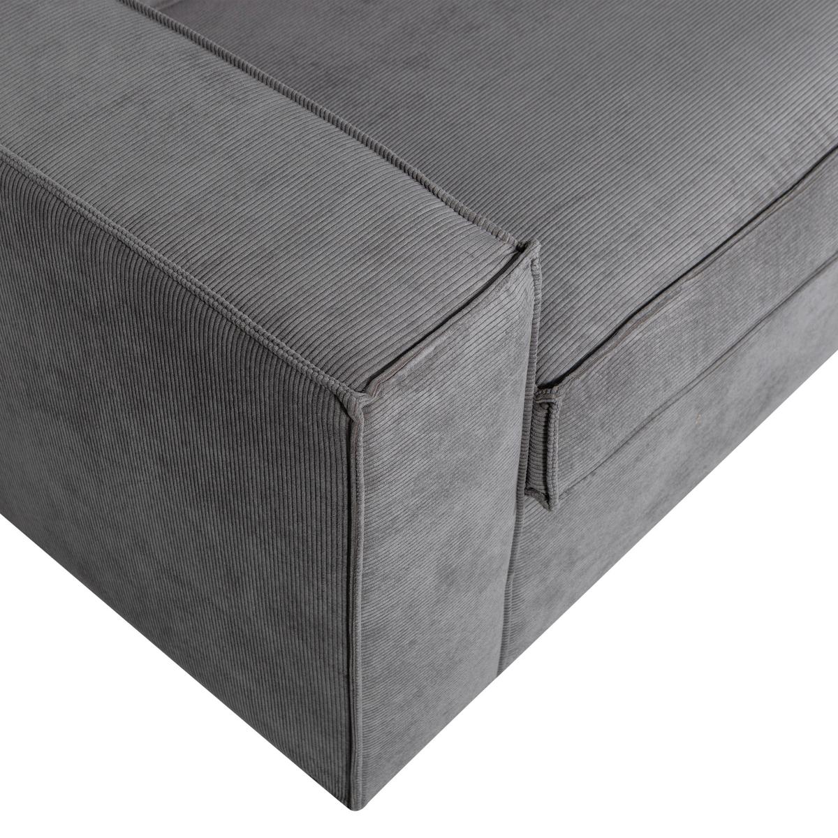 Ecksofa Thomas Dunkelgrau S: 283x197cm - Dunkelgrau/Schwarz, Design, Textil (283/197cm) - Livetastic