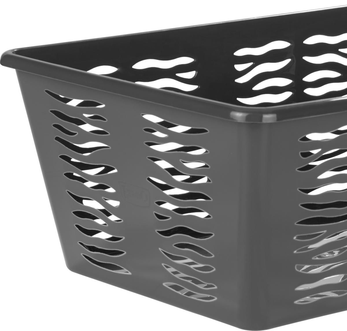 Aufbewahrungskorb L 36x25 cm Kunststoff Weiß oder Anthrazit - Anthrazit/Weiß, KONVENTIONELL, Kunststoff (36,4/25,4/14,5cm) - Homezone