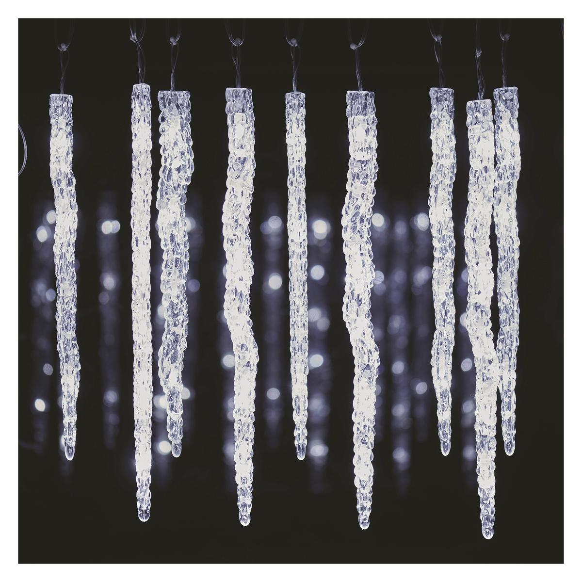 DEKORAČNÉ LED SVIETIDLO ICICLE 60LED - priehľadné, Design, kov/plast