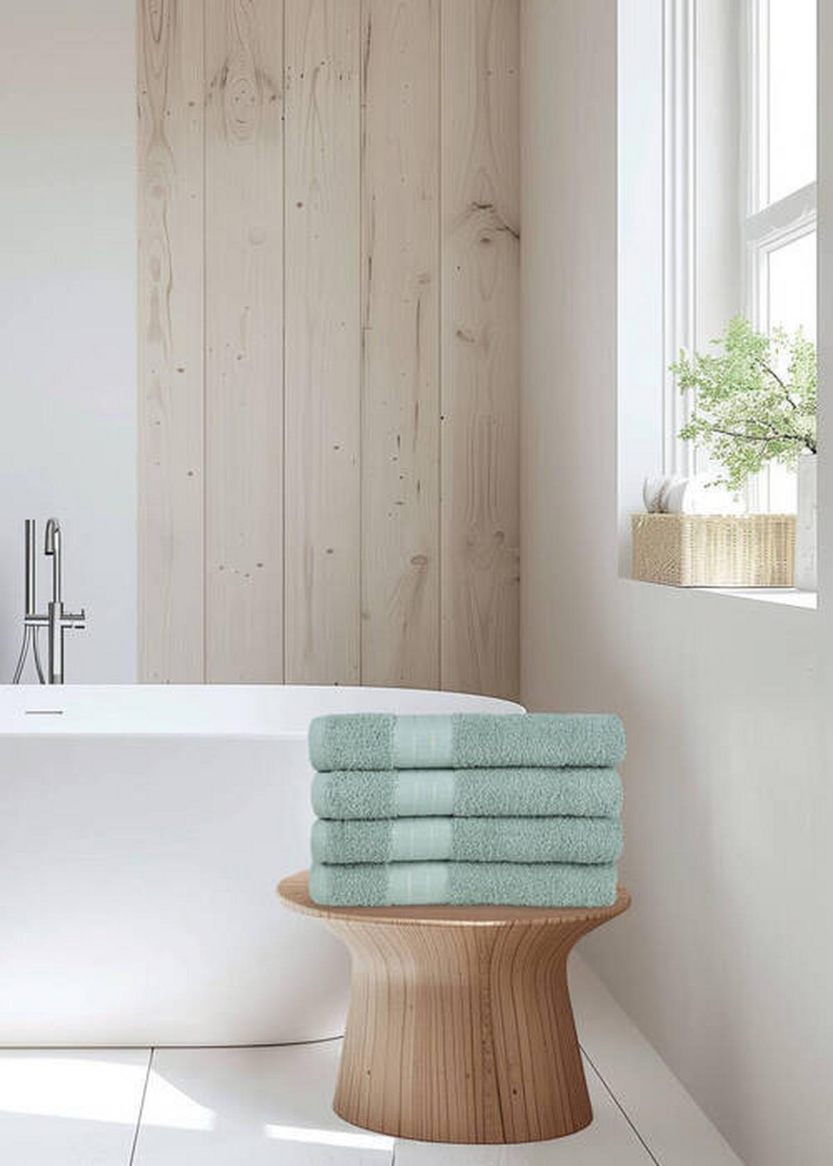 Handtuchset Sage Hellgrün 4 Stück - Basics, Textil (50/100cm)