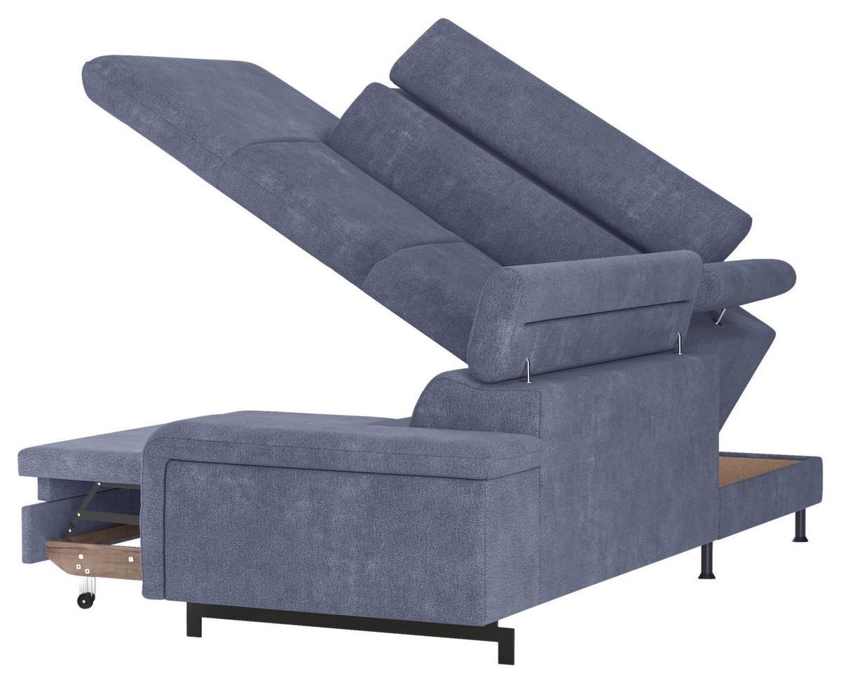 Ecksofa Emma - Blau/Schwarz, Textil (215/262cm) - MID.YOU