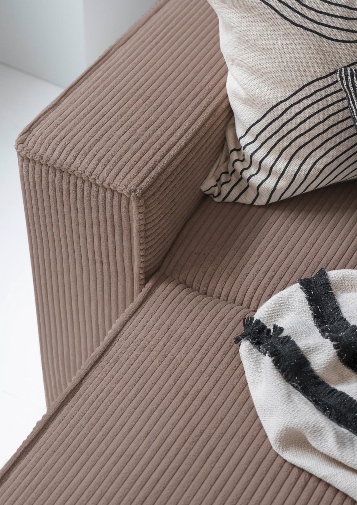 Rohová sedačka OLIVER, šedohnědá, manšestr, pravá - černá/šedohnědá, Design, textil/plast (156/322/194cm) - MID.YOU