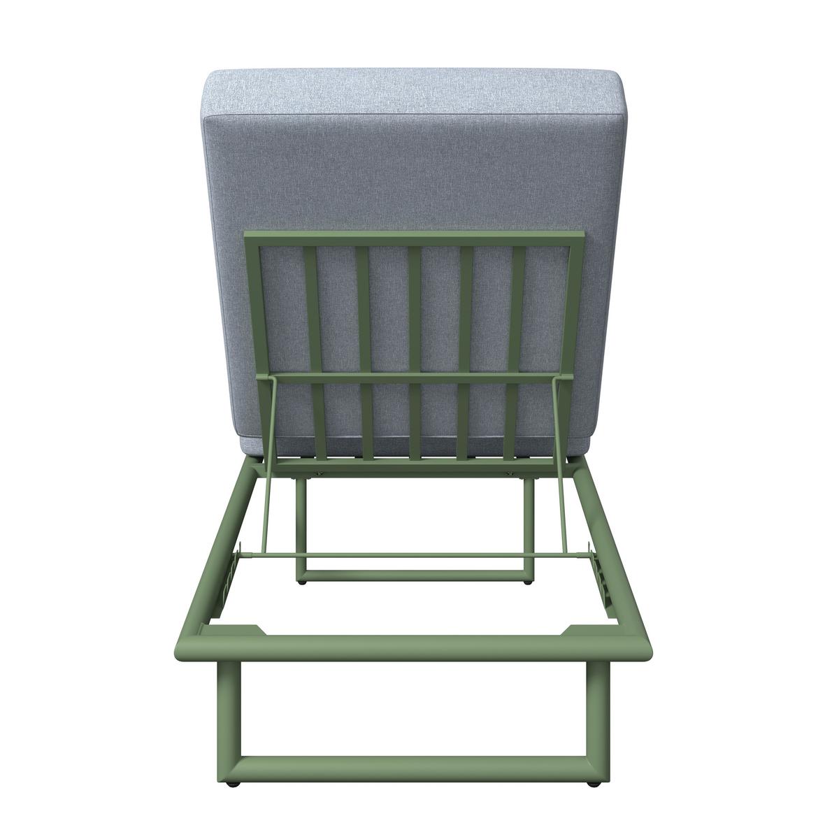 Sonnenliege Daytona - Grün, MODERN, Holz/Textil (200/65/36cm) - Beldano