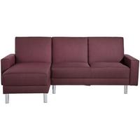 Ecksofa Mit Schlaffunktion Just Fashion, Dunkelrot - Chromfarben/Dunkelrot, KONVENTIONELL, Textil (152/230cm) - Max Winzer