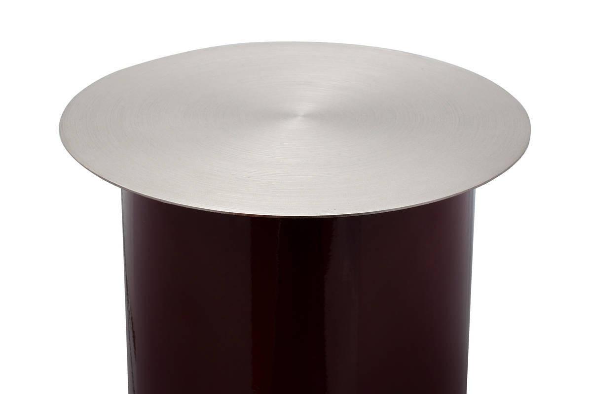 Kerzenständer Art Deco Eisen für Den Boden - Pflaume/Silberfarben, Trend, Metall (20/40/20cm) - Kayoom
