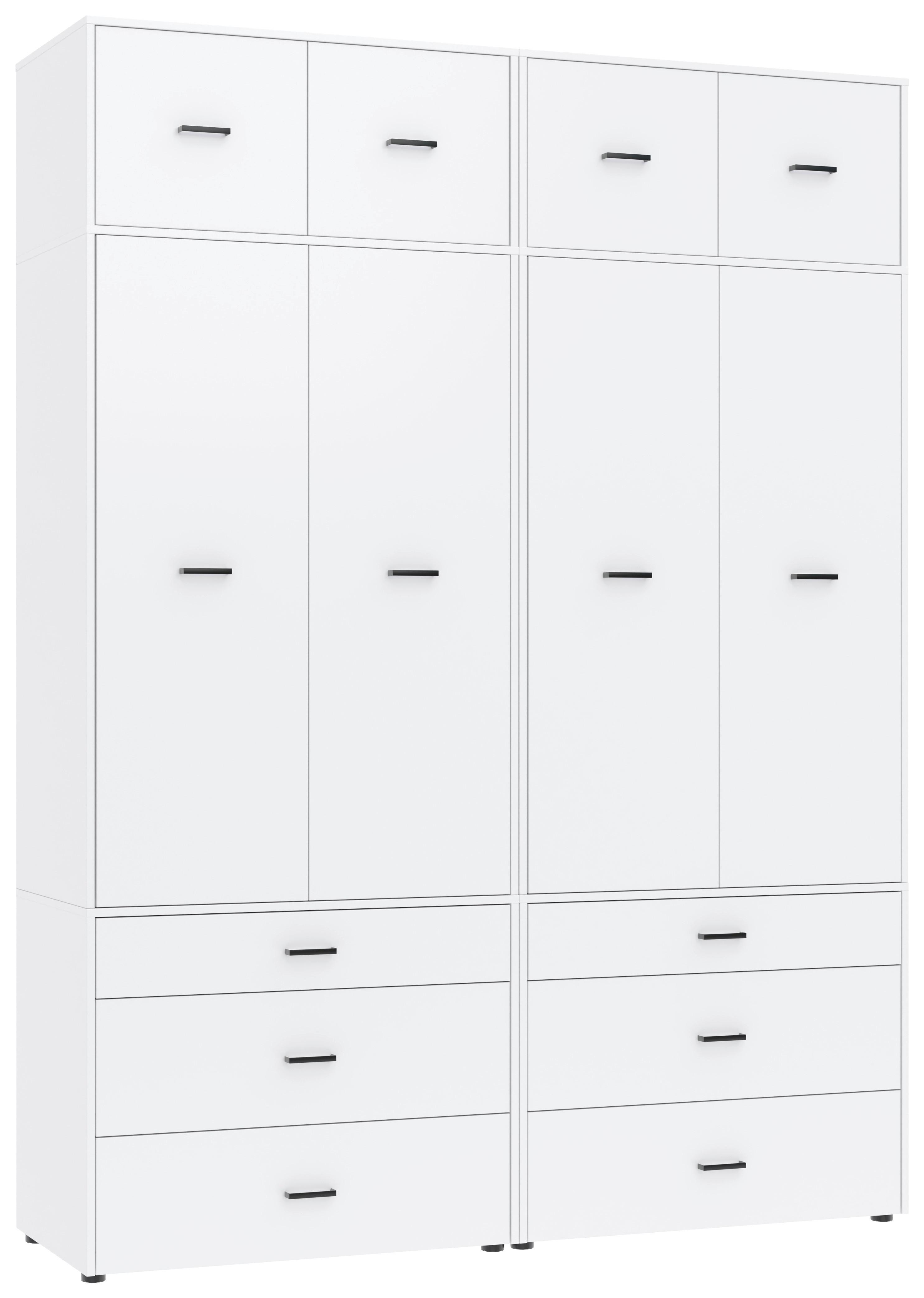 Kleiderschrank Kivo Weiß, B: 180 cm - Weiß, Basics, Holzwerkstoff (180/239,40/52,1cm)