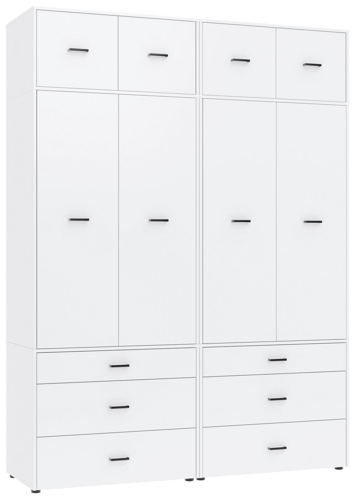Kleiderschrank Kivo Weiß, B: 180 cm - Weiß, Basics, Holzwerkstoff (180/239,40/52,1cm)