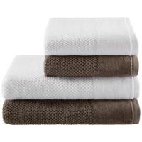 Handtuch Set Chiara 4-tlg. Baumwolle 450 g/m2 - Taupe/Weiß, MODERN, Textil - Luca Bessoni
